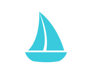 Simple Sailing Boat Vector Logo Symbol
