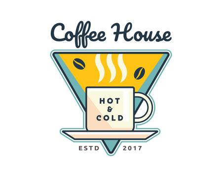 Vintage Premium Coffee Shop Badge Logo Illustration