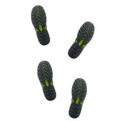 Footprints of shoes, man's tracks