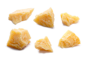 Parmesan cheese pieces, paths