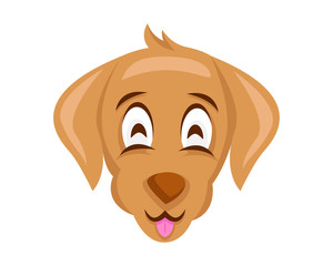 Cute Dog Face Emoticon Emoji Showing Happy Face Expression