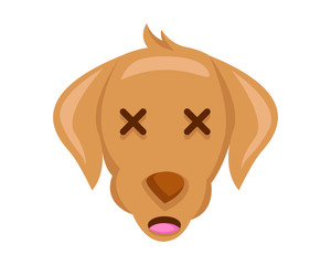 Cute Dog Face Emoticon Emoji Showing Embarrassed Face Expression