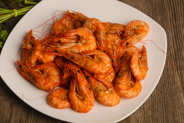 Boiled prawns