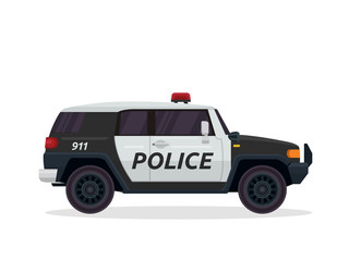 Modern Urban Police Patrol Vehicle Illustration