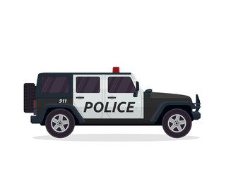 Modern Urban Police Patrol Vehicle Illustration