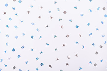 Abstraction of blue decorative snowflakes