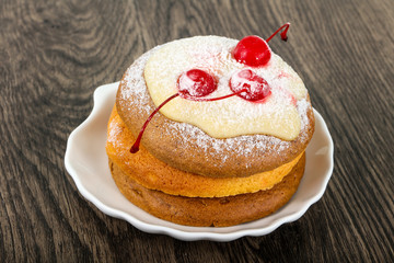 Pancake with cherry