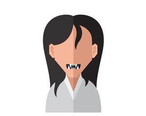 Modern Scary Halloween Flat Avatar Character Illustration
