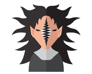 Modern Scary Halloween Flat Avatar Character Illustration
