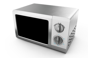realistic microwave oven on isolated, kitchen object 3d illustration
