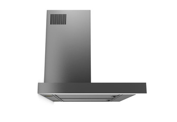Silver cooker hood isolated on white background 3d render