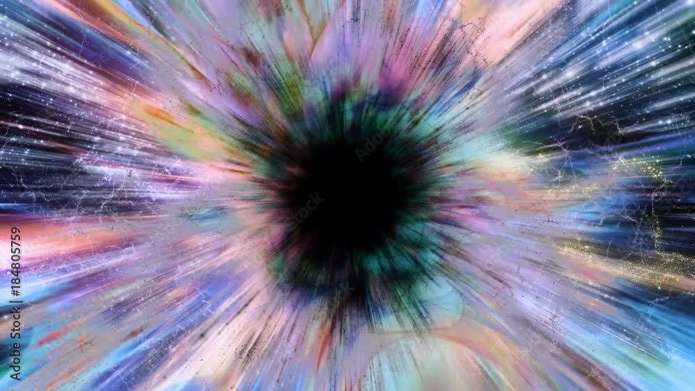 Wall mural space 2309: light streams into a black hole in space (loop).
