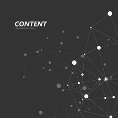 Connection white dots and lines science background