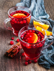 Christmas hot mulled wine