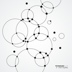 Vector background with overlapping circles and dots. Connect creative structure