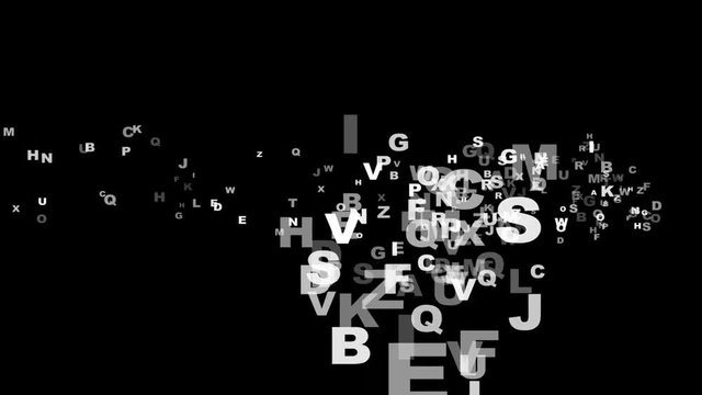 Background Random Animation Letters Technology Code, Loop, 4k
