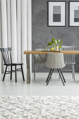 Grey classic dining room