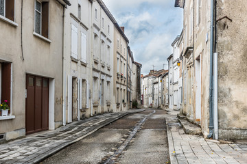 Fototapeta na wymiar Empty street scene, Montbron, Charente