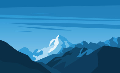 Blue mountains. Vector illustration