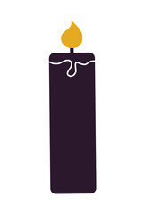 Illuminating Candle Silhouette Vector Illustration