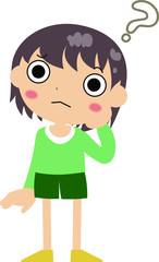 green shirt child doubt