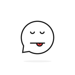 thin line dormant emoji speech bubble logo