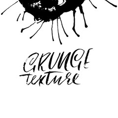 Ink vector brush drops. Vector illustration. Grunge hand drawn watercolor texture. Space for text.