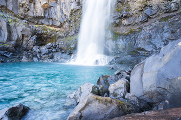 Naklejka premium basaltic waterfall in Iceland