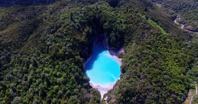 NEW ZEALAND &ndash; MARCH 2016 : Aerial shot of Rotorua Thermal Lakes on a beautiful day with amazing landscape in view