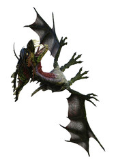 Fototapeta premium 3D Rendering Fantasy Dragon on White