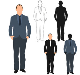  flat style business man, no face