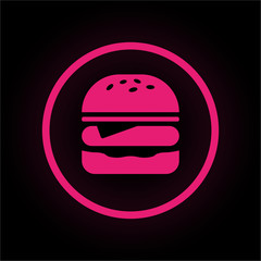 Neon Button rund - Cheeseburger