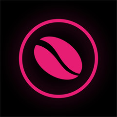 Neon Button rund - Kaffebohne