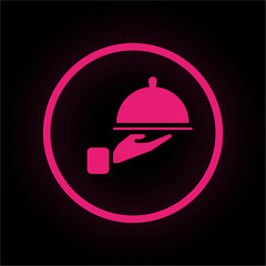 Neon Button rund - Servierplatte