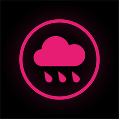 Neon Button rund - Regenwolke