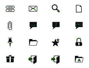 forum interface simple vector icons in two colors