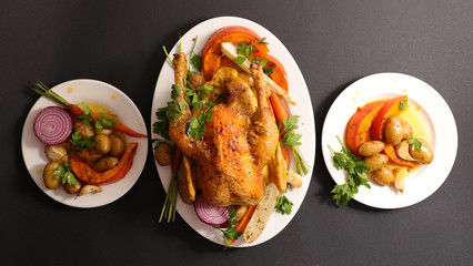 grilled chicken and vegetable