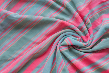 crumpled colorful stripped fabric