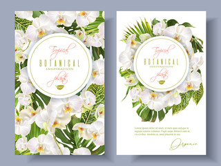 Orchid green white banners © purplebird