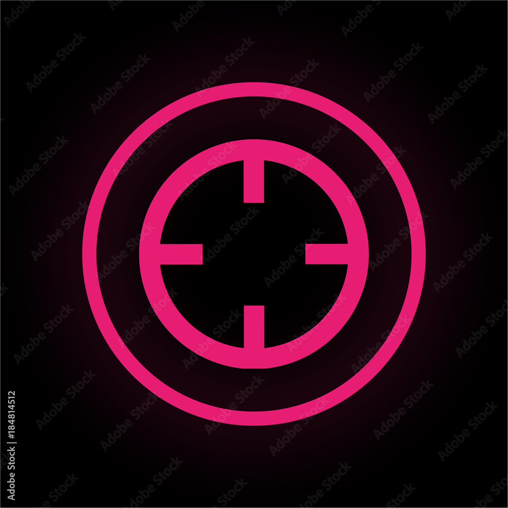 Canvas Prints Neon Button rund - Zielscheibe