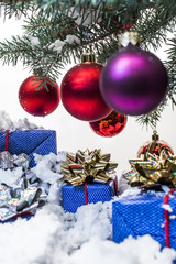 Tree with Christmas toys and gifts