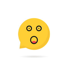 shocked emoji speech bubble logo isolated on white