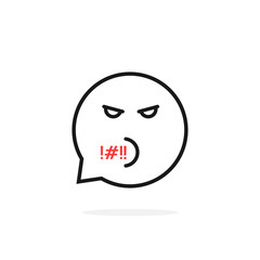 thin line rude emoji speech bubble logo