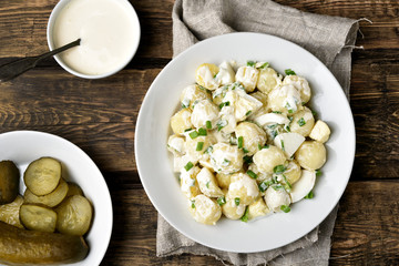 Dinner with potato salad