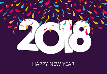 Happy New Year 2018 party celebration holiday card