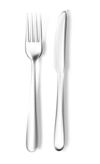 Realistic vector fork and knife mockup.
