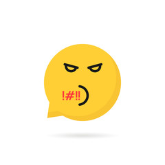 Fototapeta premium rude emoji speech bubble logo