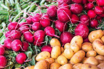 radish and potatoes