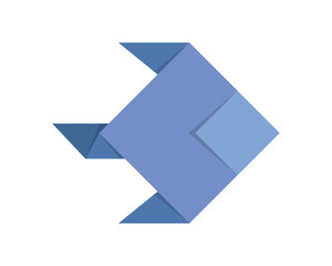 Cute Japanese Origami Paper Art Fish Illustration