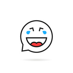 thin line cry and laugh emoji speech bubble logo